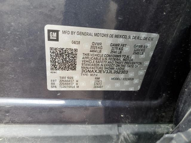 Photo 10 from auction – 2018 CHEVROLET EQUINOX LT with VIN 3GNAXJEV3JL352303
