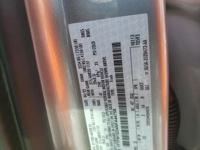 Photo 10 from auction – 2022 FORD F150 SUPER with VIN 1FTFW1ED4NFA44758