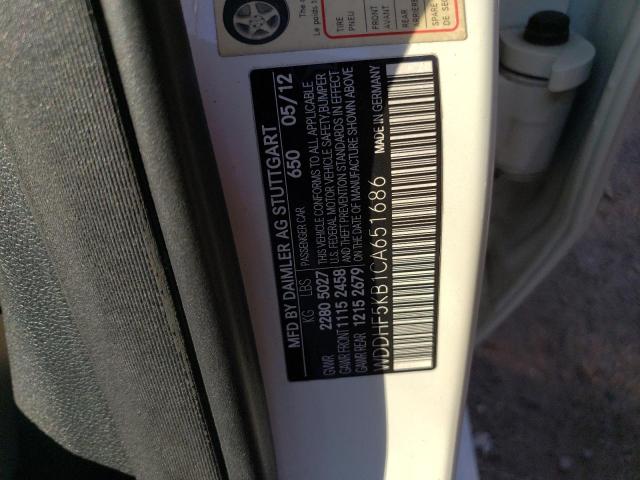 Photo 10 from auction – 2012 MERCEDES-BENZ E 350 with VIN WDDHF5KB1CA651686