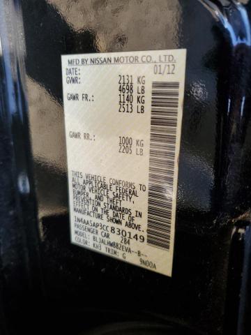 Photo 10 from auction – 2012 NISSAN MAXIMA S with VIN 1N4AA5AP3CC830149