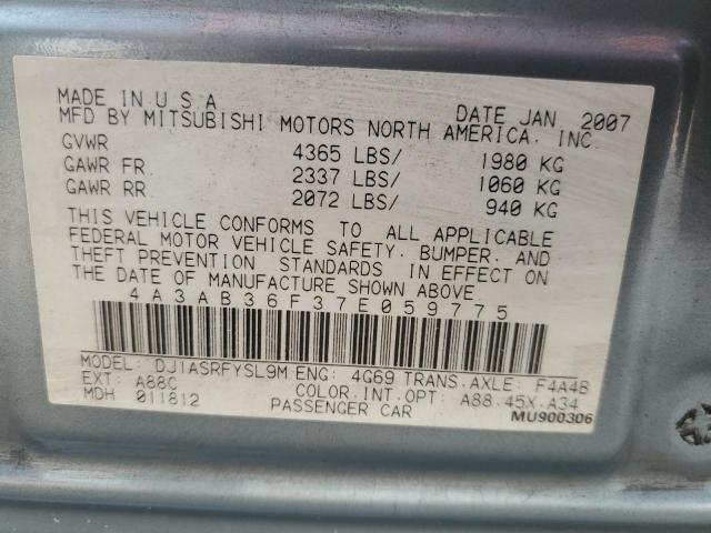 Photo 10 from auction – 2007 MITSUBISHI GALANT with VIN 4A3AB36F37E059775