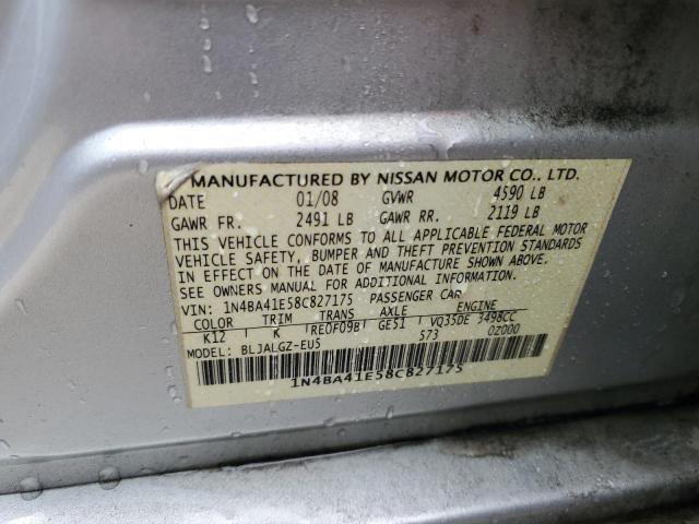 Foto 10 de la subasta – 2008 NISSAN MAXIMA SE con VIN 1N4BA41E58C827175