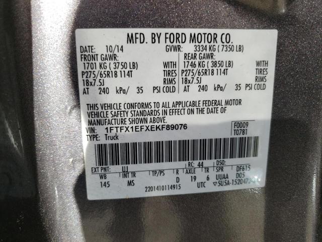 Photo 10 from auction – 2014 FORD F150 SUPER with VIN 1FTFX1EFXEKF89076