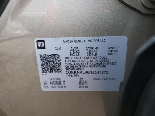 Photo 10 from auction – 2022 GMC ACADIA SLE with VIN 1GKKNKL46NZ147371