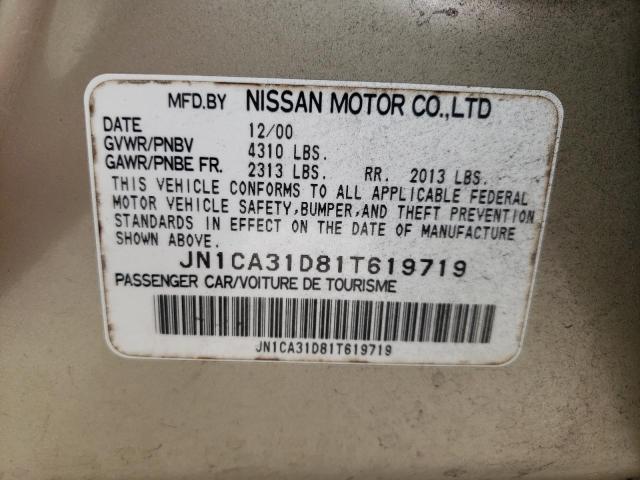 Photo 10 from auction – 2001 NISSAN MAXIMA GXE with VIN JN1CA31D81T619719