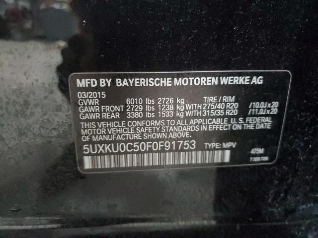 Photo 10 from auction – 2015 BMW X6 SDRIVE3 with VIN 5UXKU0C50F0F91753