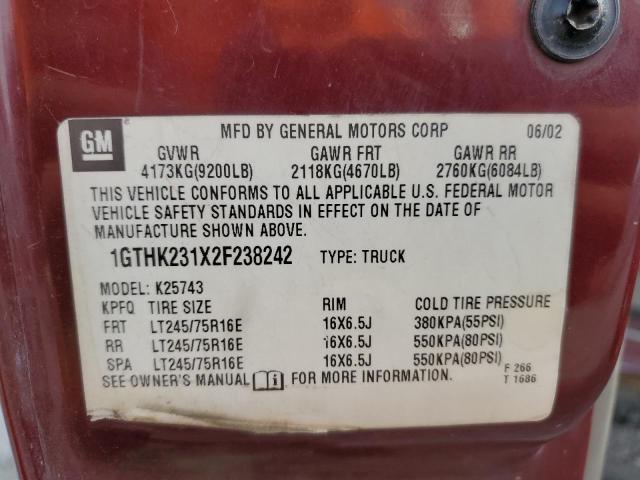 Photo 10 from auction – 2002 GMC SIERRA K25 with VIN 1GTHK231X2F238242