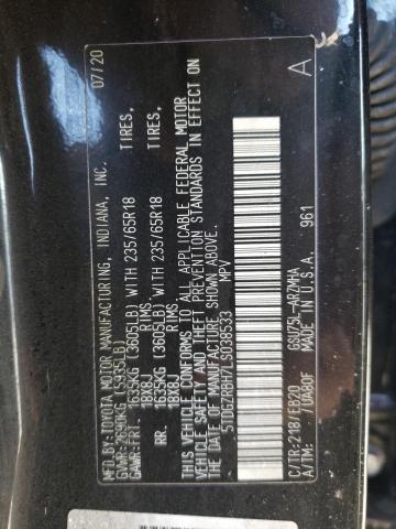 Photo 10 from auction – 2020 TOYOTA HIGHLANDER with VIN 5TDGZRBH7LS038533