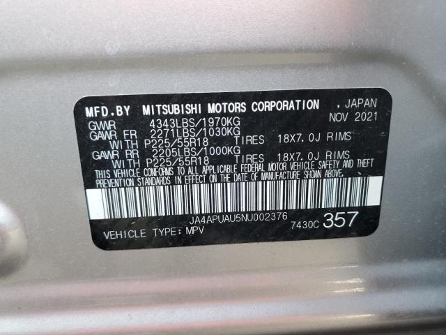 Photo 10 from auction – 2022 MITSUBISHI OUTLANDER with VIN JA4APUAU5NU002376