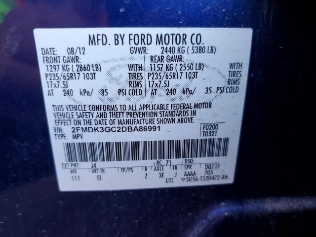 Photo 10 from auction – 2013 FORD EDGE SE with VIN 2FMDK3GC2DBA86991