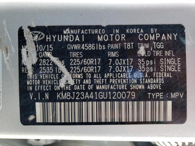 Photo 10 from auction – 2016 HYUNDAI TUCSON SE with VIN KM8J23A41GU120079