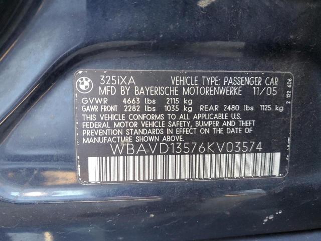 Foto 10 de la subasta – 2006 BMW 325 XI con VIN WBAVD13576KV03574
