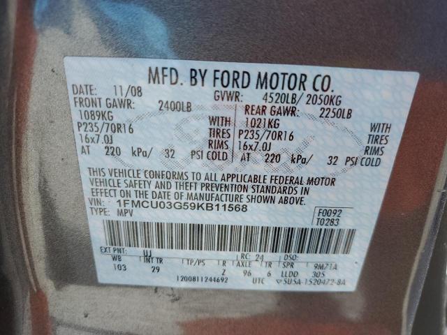 Photo 10 from auction – 2009 FORD ESCAPE XLT with VIN 1FMCU03G59KB11568