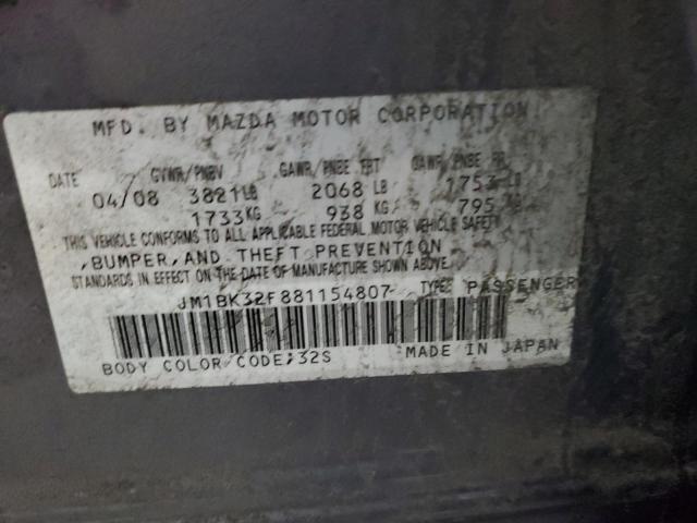 Photo 10 from auction – 2008 MAZDA 3 I with VIN JM1BK32F881154807
