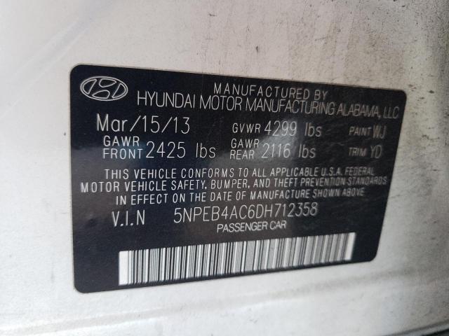Photo 10 from auction – 2013 HYUNDAI SONATA GLS with VIN 5NPEB4AC6DH712358
