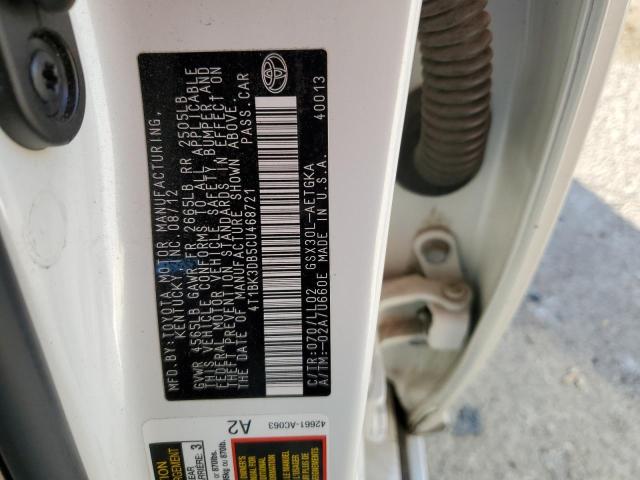 Photo 10 from auction – 2012 TOYOTA AVALON BAS with VIN 4T1BK3DB5CU468721