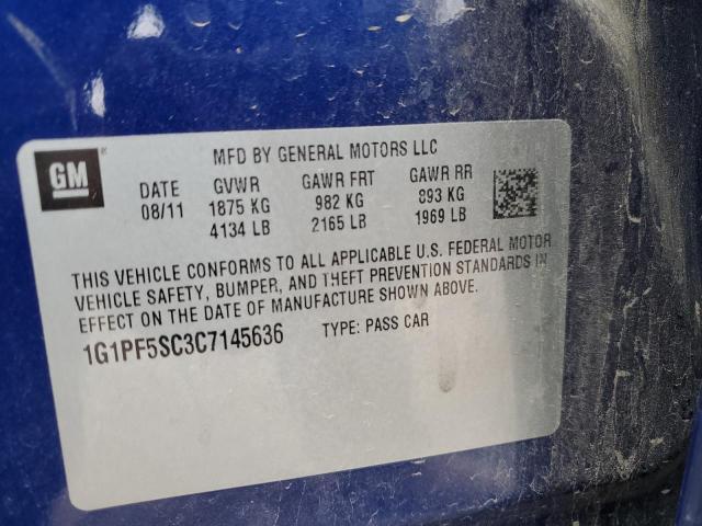 Photo 10 from auction – 2012 CHEVROLET CRUZE LT with VIN 1G1PF5SC3C7145636