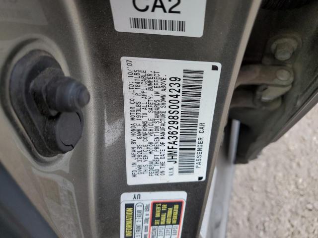 Photo 10 from auction – 2008 HONDA CIVIC HYBR with VIN JHMFA36298S004239