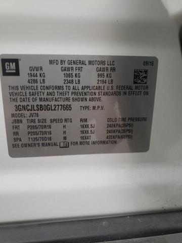 Photo 10 from auction – 2016 CHEVROLET TRAX 1LT with VIN 3GNCJLSB0GL277665