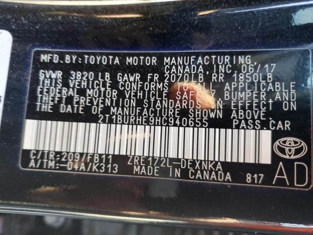 Photo 10 from auction – 2017 TOYOTA COROLLA L with VIN 2T1BURHE9HC940655