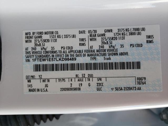 Photo 10 from auction – 2020 FORD F150 SUPER with VIN 1FTEW1E57LKD98489