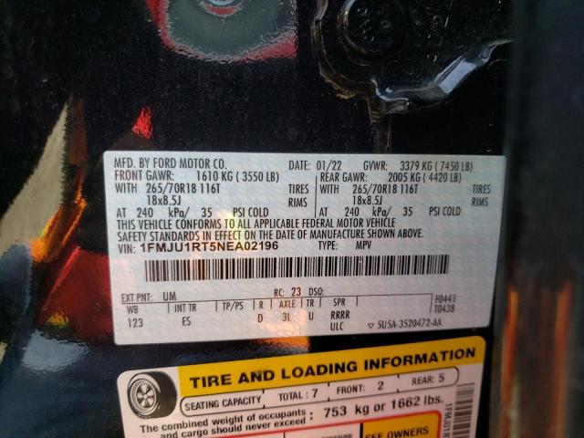 Photo 10 from auction – 2022 FORD EXPEDITION with VIN 1FMJU1RT5NEA02196