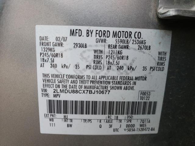 Photo 10 from auction – 2007 LINCOLN MKX with VIN 2LMDU88CX7BJ10677