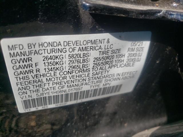 Photo 10 from auction – 2022 ACURA MDX A-SPEC with VIN 5J8YE1H08NL017697