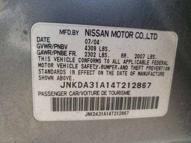 Photo 10 from auction – 2004 INFINITI I35 with VIN JNKDA31A14T212867