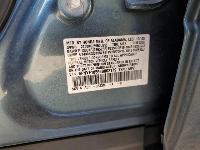 Photo 10 from auction – 2006 HONDA PILOT EX with VIN 5FNYF18556B002179