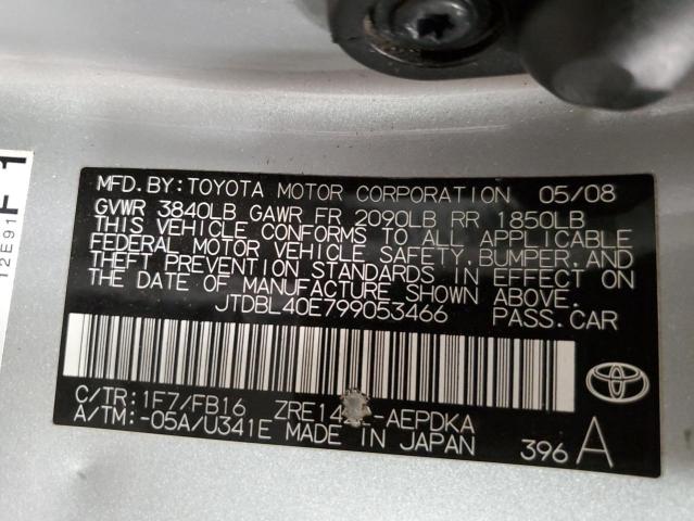 Photo 10 from auction – 2009 TOYOTA COROLLA BA with VIN JTDBL40E799053466