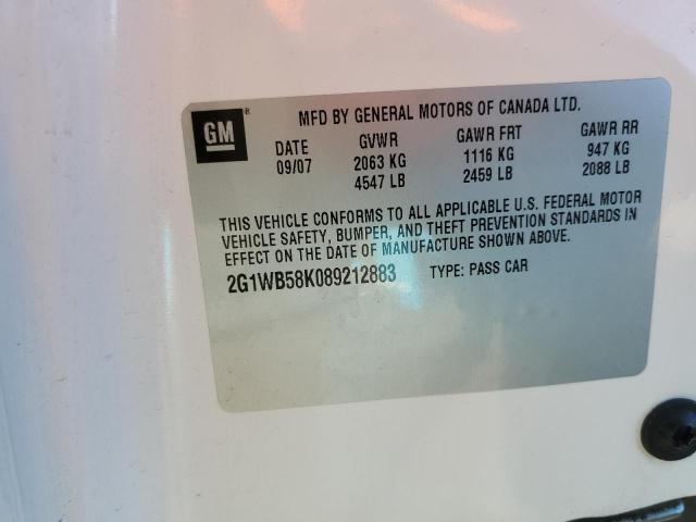 Photo 10 from auction – 2008 CHEVROLET IMPALA LS with VIN 2G1WB58K089212883