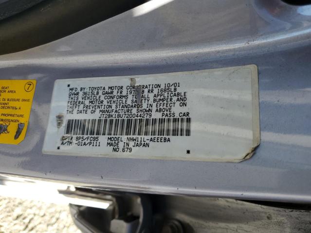 Photo 10 from auction – 2002 TOYOTA PRIUS with VIN JT2BK18U720044279
