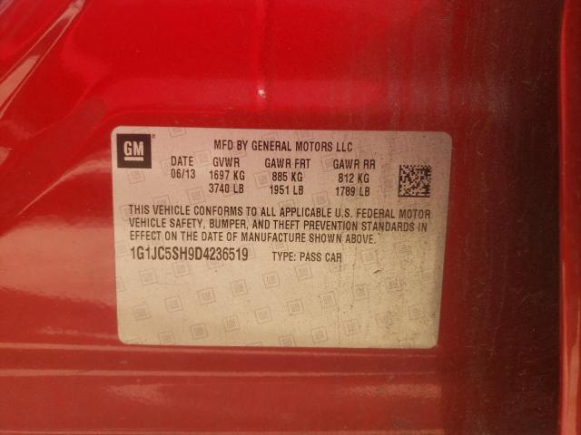 Photo 10 from auction – 2013 CHEVROLET SONIC LT with VIN 1G1JC5SH9D4236519