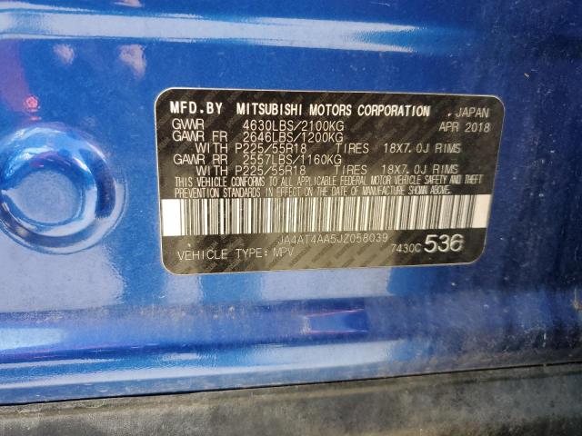 Photo 10 from auction – 2018 MITSUBISHI ECLIPSE CR with VIN JA4AT4AA5JZ058039