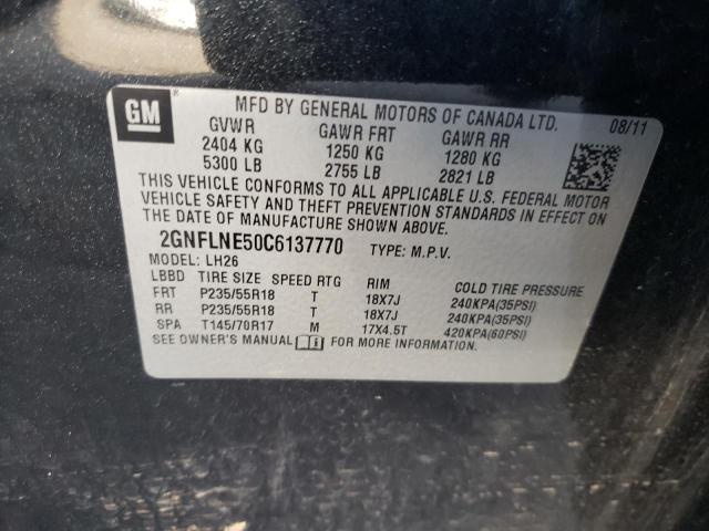 Photo 10 from auction – 2012 CHEVROLET EQUINOX LT with VIN 2GNFLNE50C6137770