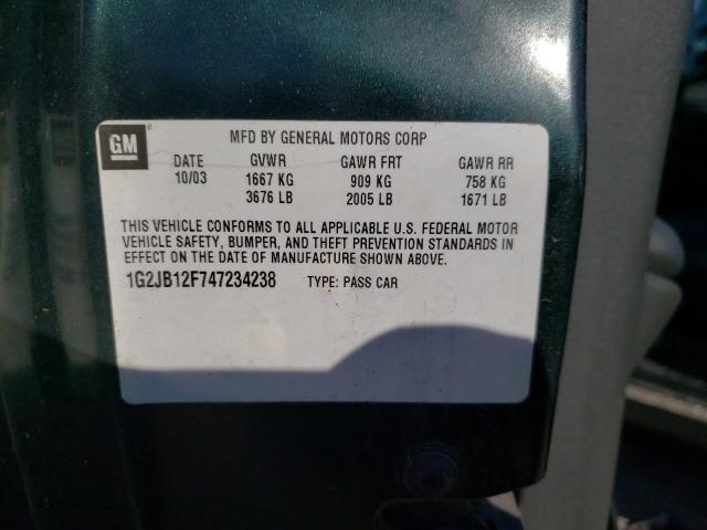 Photo 10 from auction – 2004 PONTIAC SUNFIRE with VIN 1G2JB12F747234238