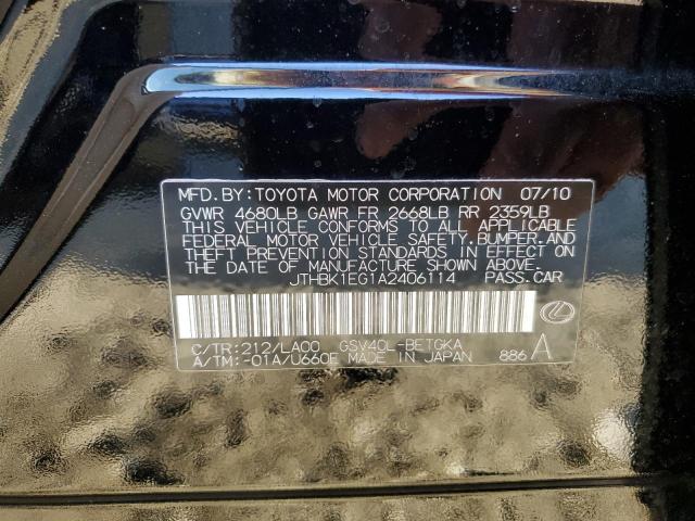 Photo 10 from auction – 2010 LEXUS ES 350 with VIN JTHBK1EG1A2406114