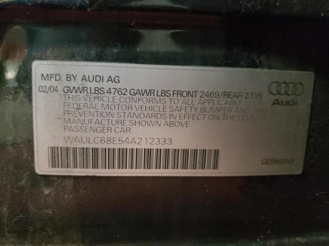 Photo 10 from auction – 2004 AUDI A4 1.8T QU with VIN WAULC68E54A212333
