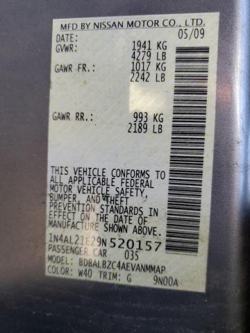 Photo 10 from auction – 2009 NISSAN ALTIMA 2.5 with VIN 1N4AL21E29N520157