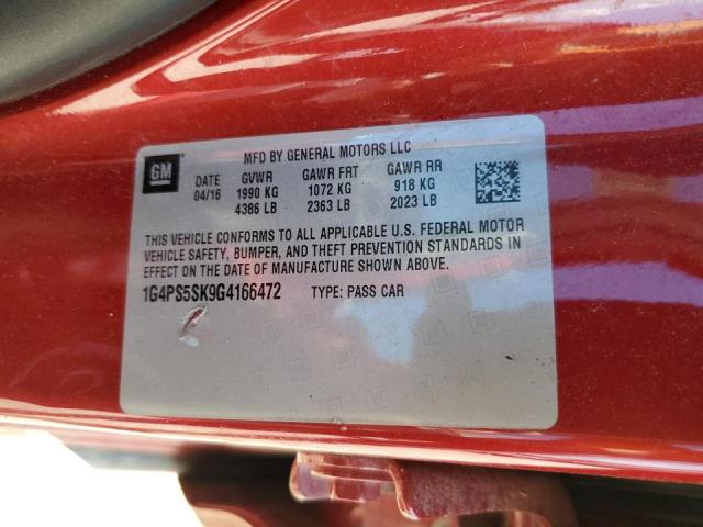 Photo 10 from auction – 2016 BUICK VERANO with VIN 1G4PS5SK9G4166472