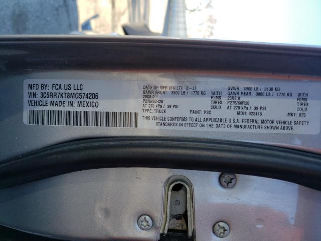 Photo 10 from auction – 2021 RAM 1500 CLASS with VIN 3C6RR7KT8MG574206