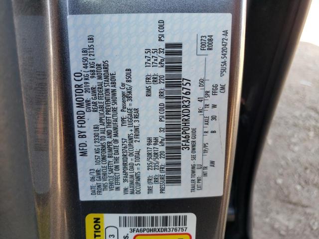 Photo 10 from auction – 2013 FORD FUSION SE with VIN 3FA6P0HRXDR376757