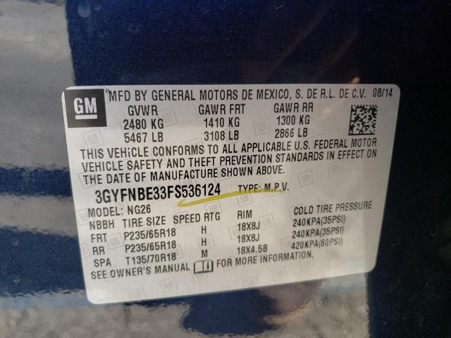 Photo 10 from auction – 2015 CADILLAC SRX LUXURY with VIN 3GYFNBE33FS536124