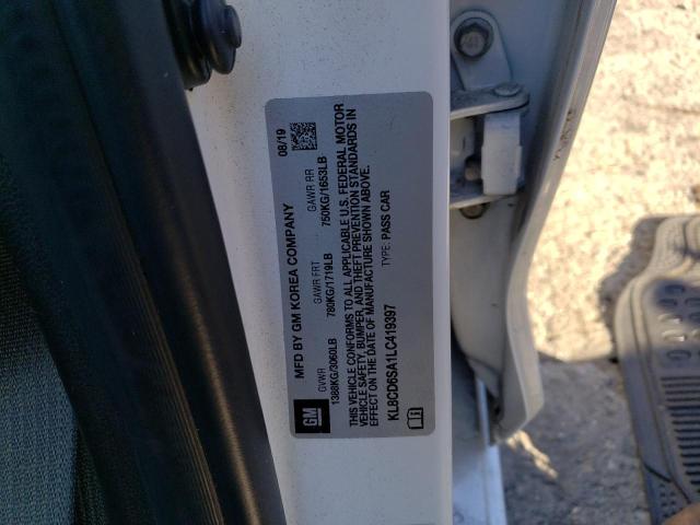 Photo 10 from auction – 2020 CHEVROLET SPARK 1LT with VIN KL8CD6SA1LC419397