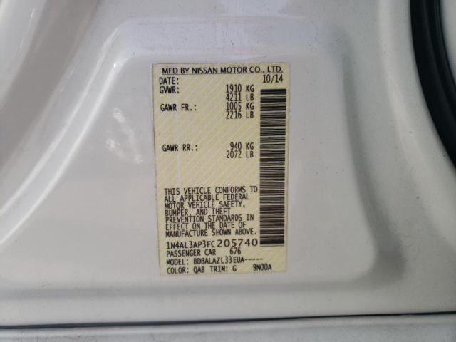 Photo 10 from auction – 2015 NISSAN ALTIMA 2.5 with VIN 1N4AL3AP3FC205740