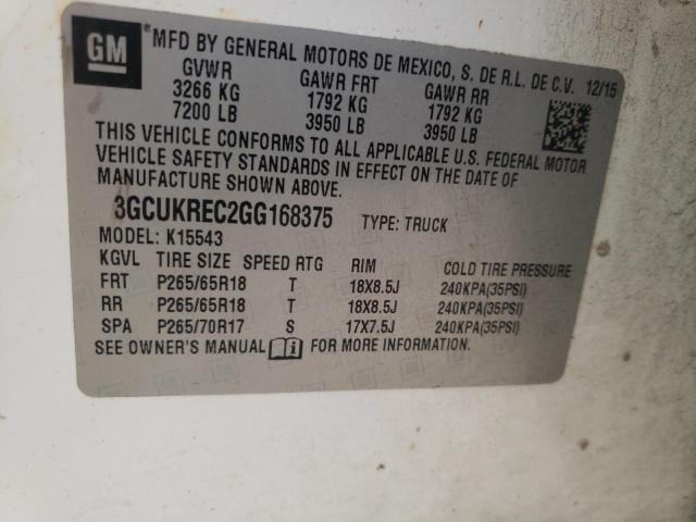 Photo 10 from auction – 2016 CHEVROLET SILVERADO with VIN 3GCUKREC2GG168375