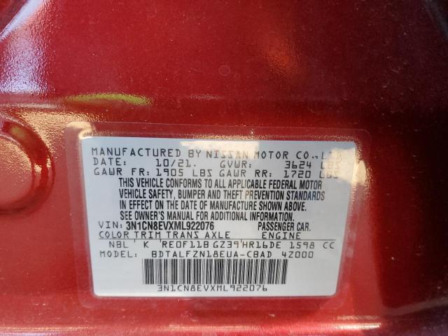 Photo 10 from auction – 2021 NISSAN VERSA SV with VIN 3N1CN8EVXML922076