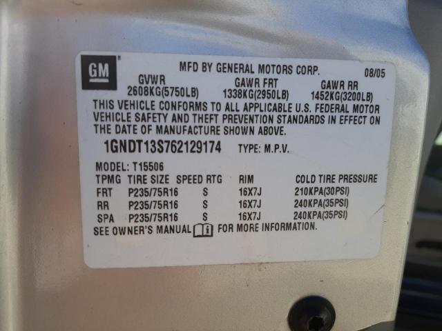 Photo 10 from auction – 2006 CHEVROLET TRAILBLAZE with VIN 1GNDT13S762129174