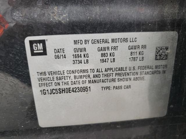 Photo 10 from auction – 2014 CHEVROLET SONIC LT with VIN 1G1JC5SH0E4230951